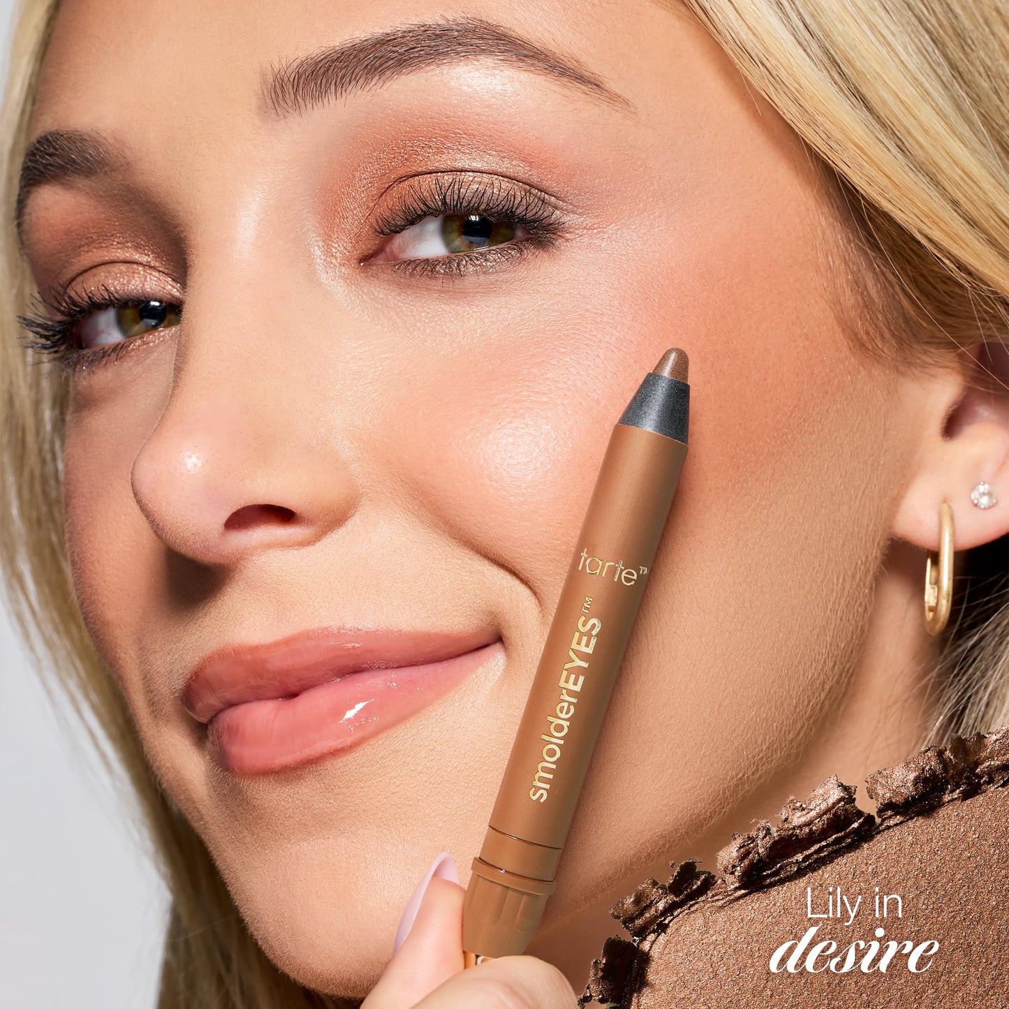 tarte smolderEYES shadow liner – Multi-Use Waterproof Makeup Doubles as Eyeliner & Cream Eyeshadow with Smudger Applicator, Blendable Lazy Girl Hack, Vegan & Cruelty-Free, full size, desire