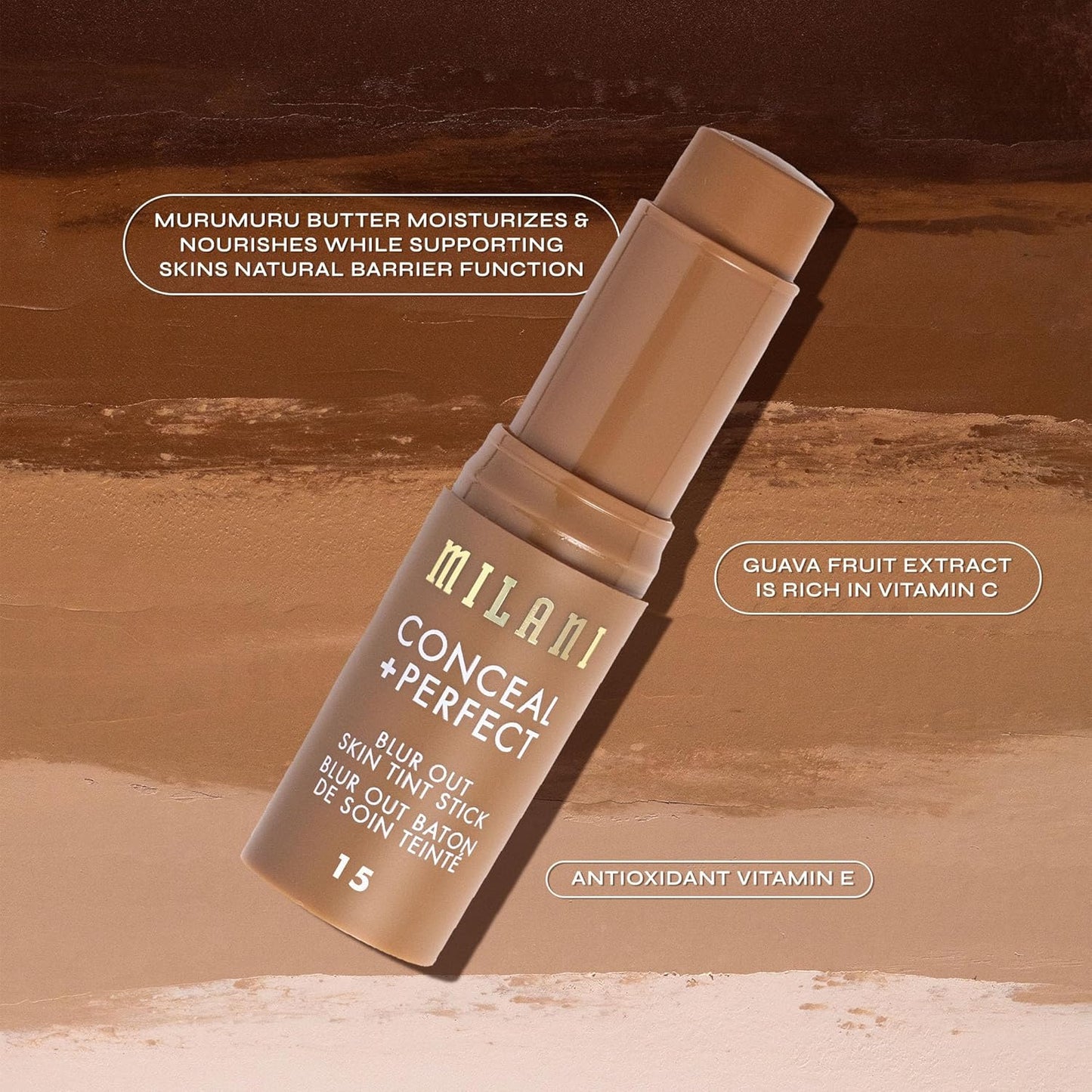 Milani Conceal + Perfect Blur Out Skin Tint Stick - Lightweight Tinted Moisturizer with Vitamin C & E | Soft Matte Finish 02-Fair Neutral