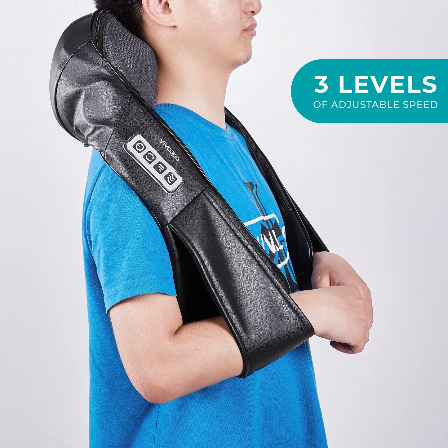 Vivitar Shiatsu Deep Kneading Back Electric Massager with Heat, Massage Pillow Neck, Back, Shoulder, Foot, Leg - for Home, Car, Office, MS5600