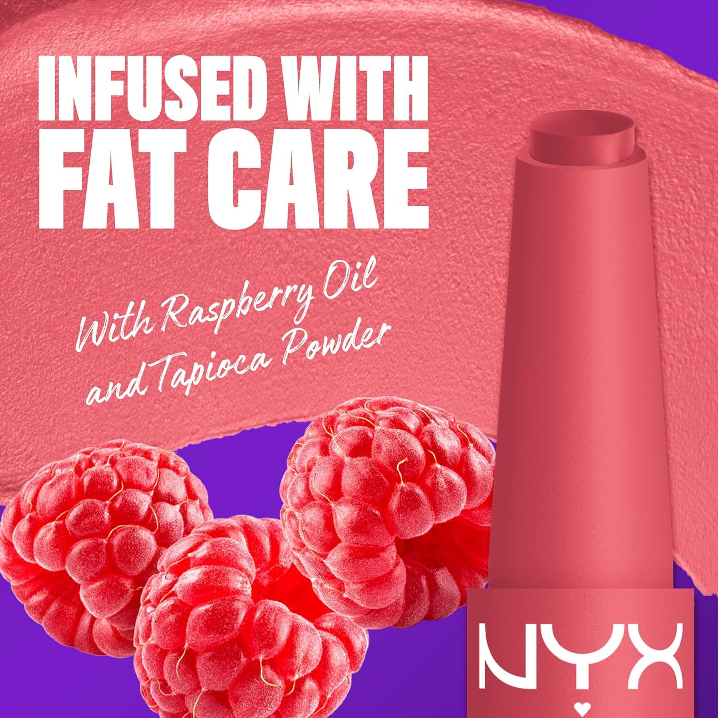 NYX Fat Matte Lipstick - Pigmented, Smoothing & Non-Drying Lip Crayon | Long-Lasting Vegan Makeup - Pink Puff (Cool Pink)