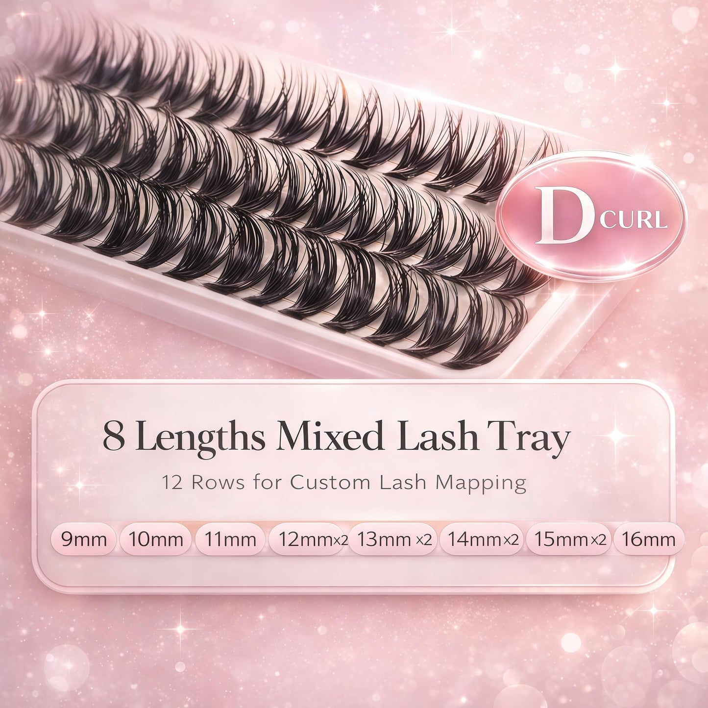 Lash Clusters Kit: Eyelash Clusters Individual Lash Extension Kit 480 Pcs D Curl Fluffy Wispy False Eyelashes Extensions Thin Band with Bond Seal Tweezers Brush