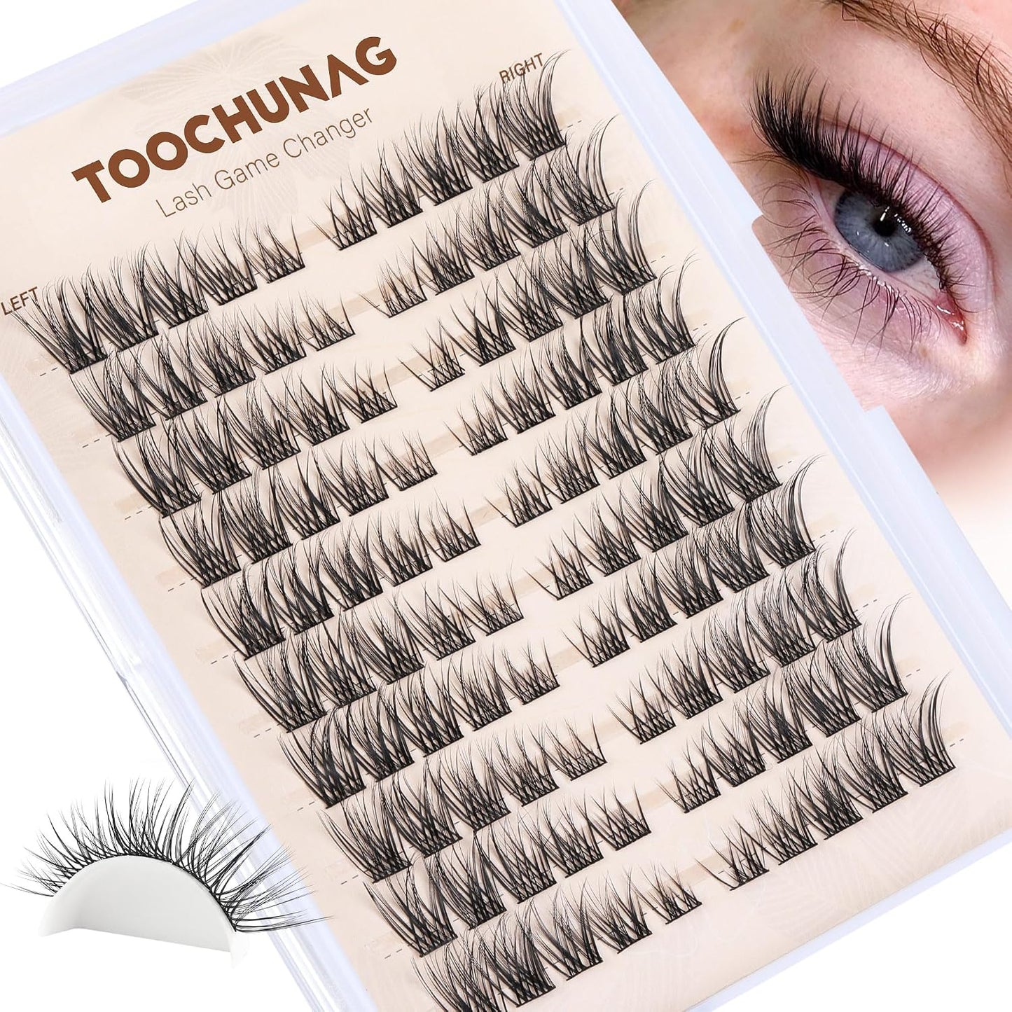 Wispy Lash Clusters - Natural 3D Eyelash Extensions for DIY Home Use | 7-15mm CD Curve