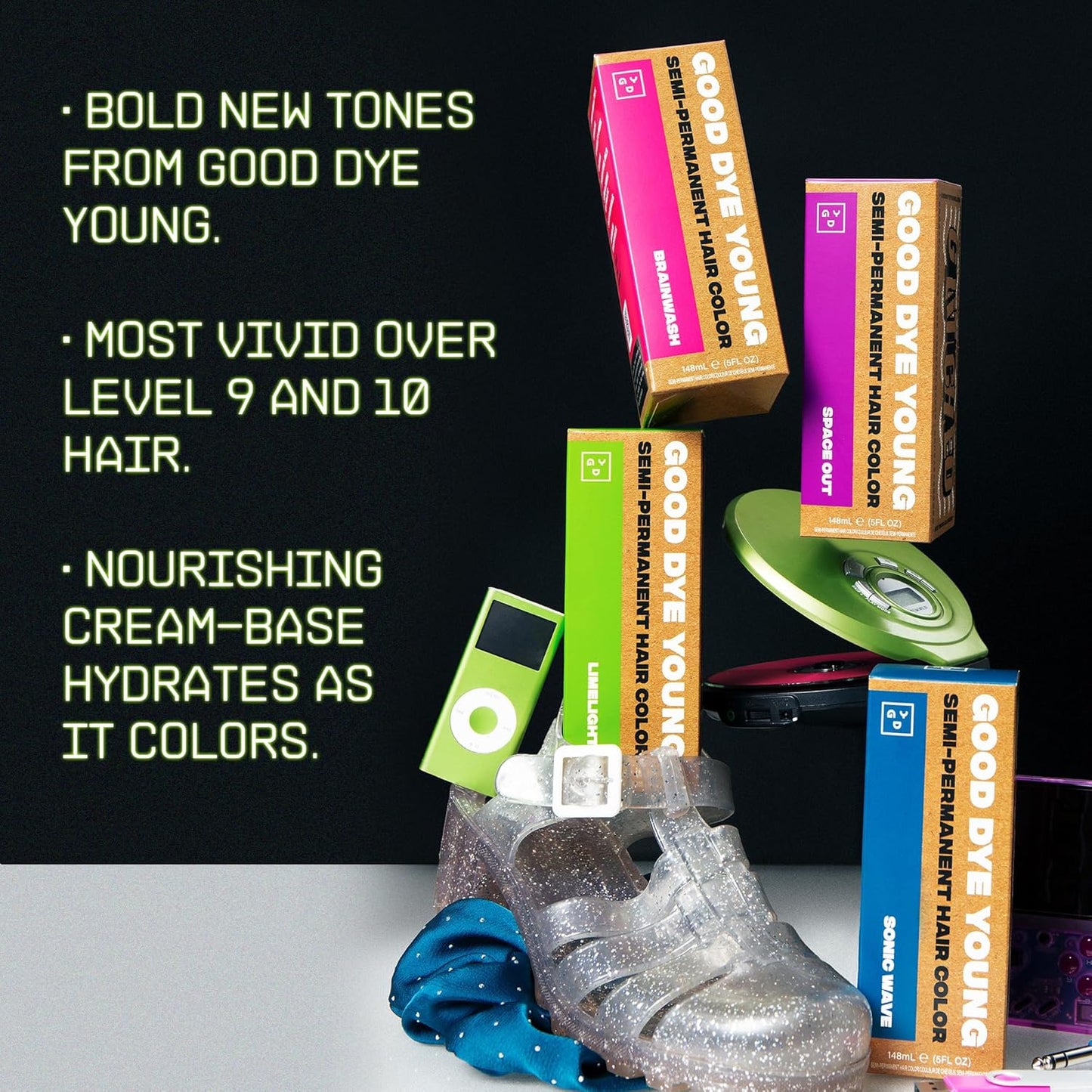 Good Dye Young Semi-Permanent Hair Color - Vegan, Non-Damaging Formula | Lasts Up to 24 Washes (5 Fl Oz, Space Out)