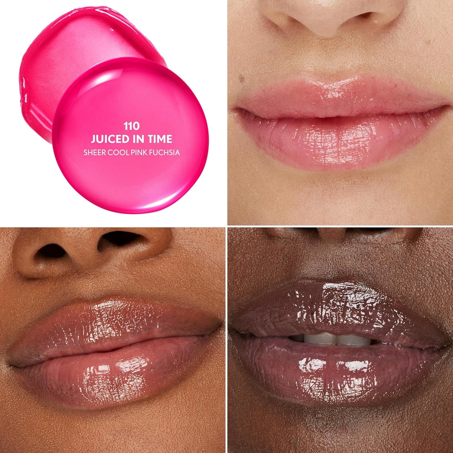 COVERGIRL Clean Fresh Yummy Big Oil Stick - Flavored Lip Oil for Dewy Finish | 110 Juiced In Time (Sheer Cool Pink Fuchsia)