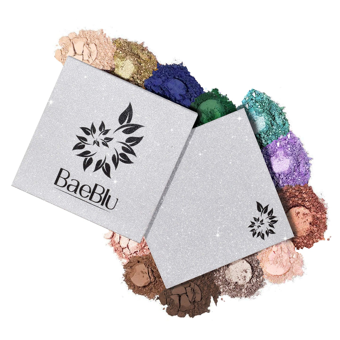 BaeBlu Glitter Mirror Empty Magnetic Reusable Eyeshadow Makeup Palette Case with Cover