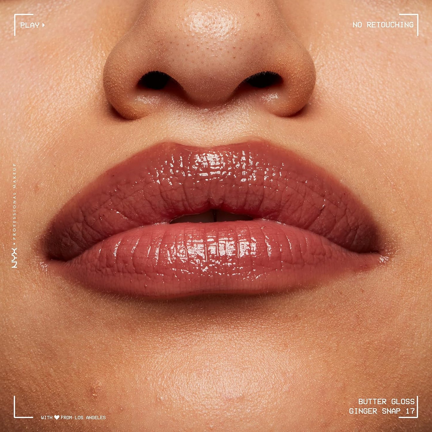 NYX Butter Gloss - Non-Sticky Lip Gloss in Ginger Snap | Rich Chocolate Brown Shade
