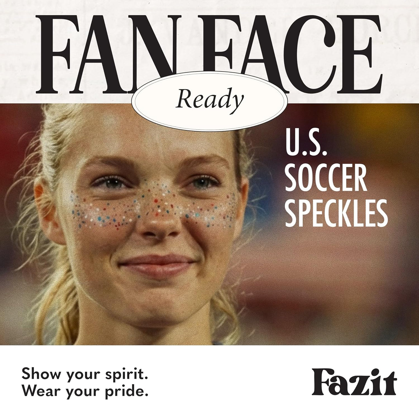 Soccer Face Stickers - Waterproof Glitter Makeup Patches for Game Day Glam | Red, Blue & Silver (6 Pack)