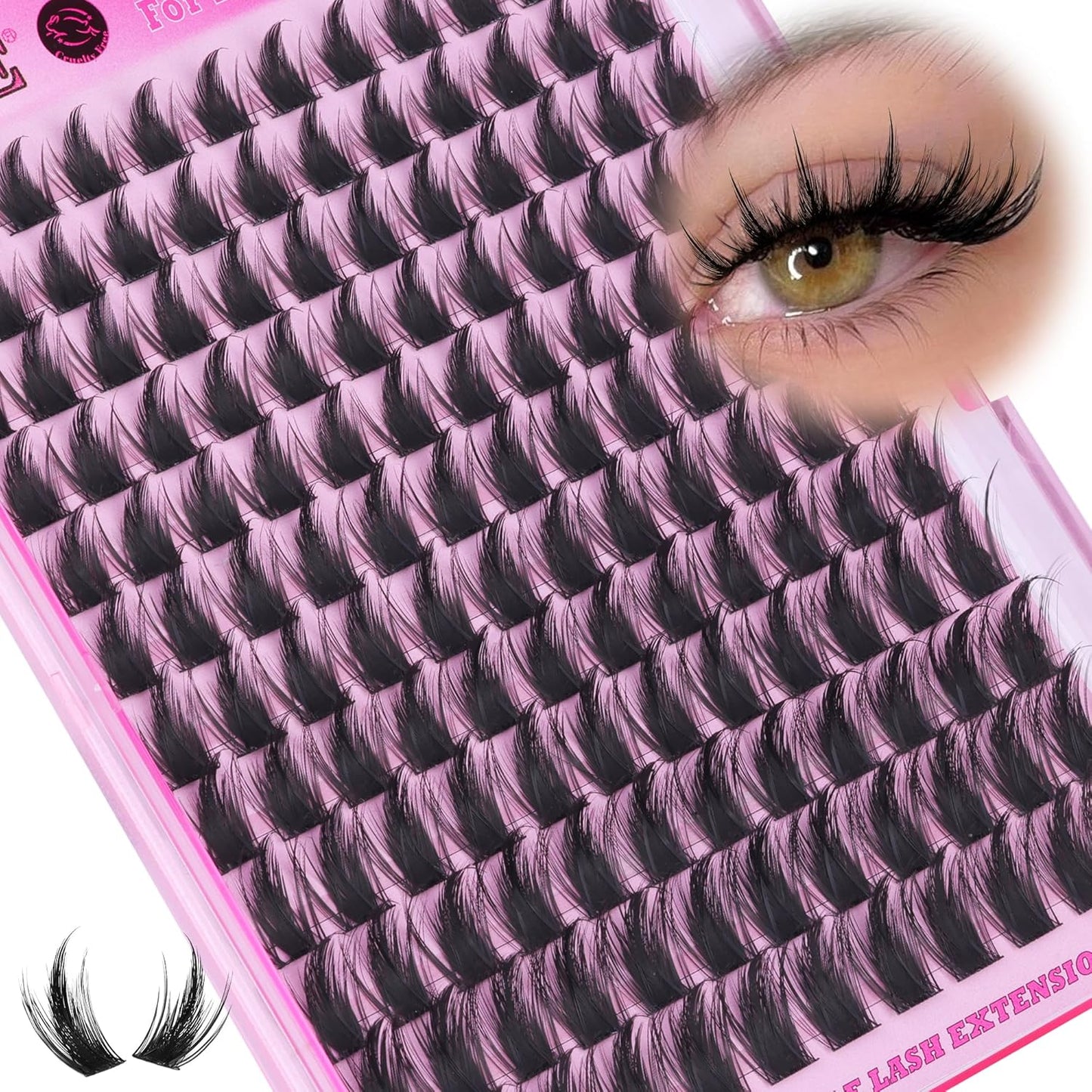 Manga Lash Clusters - Wispy Anime Eyelash Extensions for DIY Beauty | 144pcs, 10-18mm Curly