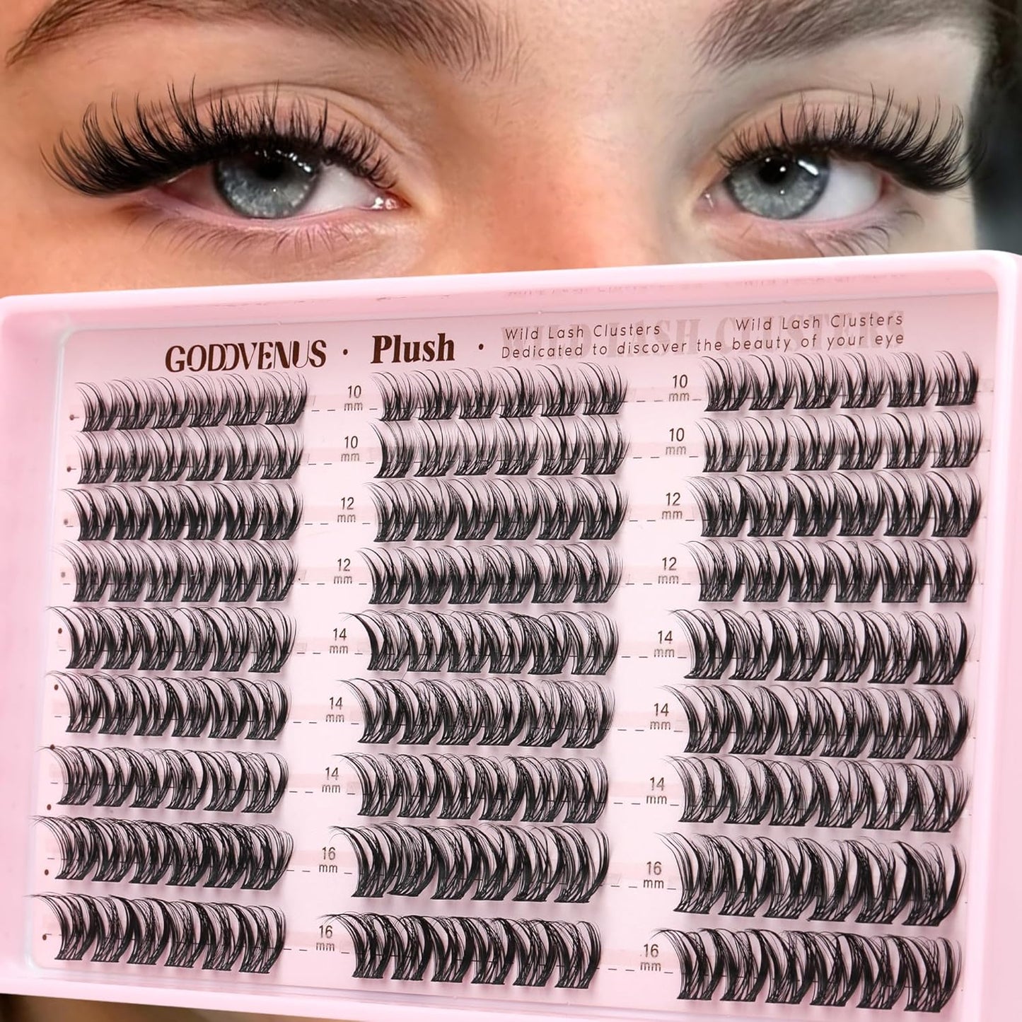 Plush Lash Clusters - Natural Wispy Eyelash Extensions for DIY Home Use | D Curl Individual Lashes