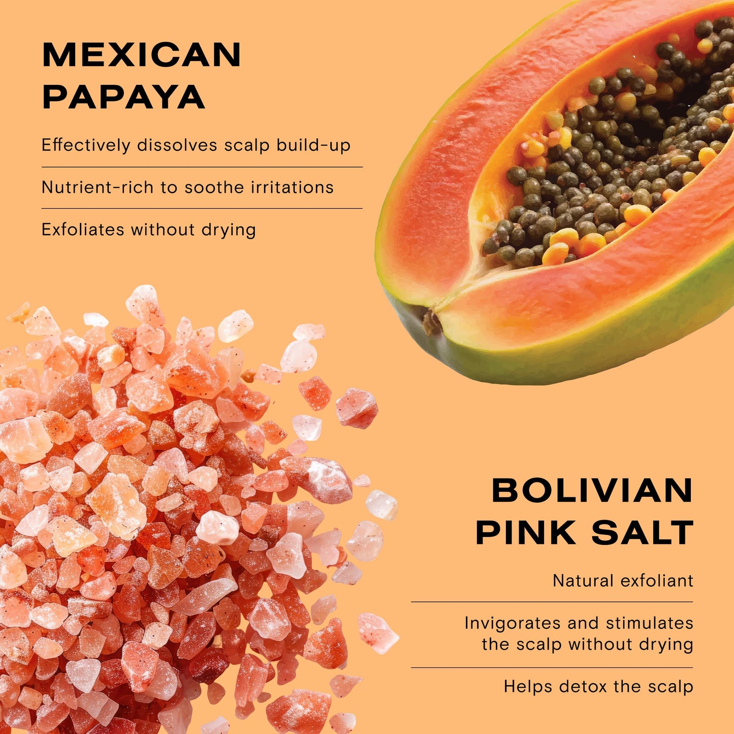 Ceremonia Papaya Scalp Scrub Exfoliating Shampoo Treatment | Exfoliates & Detoxifies Scalp with Papaya Enymes and Pink Salt | Removes Build Up, 8 fl oz