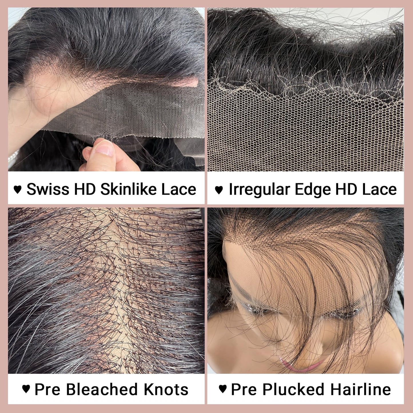 QDOMEIAI Real HD Lace Wig 13x4 Full Lace Frontal Wig 220% Density Body Wave HD Transparent Lace Front Wigs Virgin Human Hair Wigs Pre Plucked with Baby Hair (Natural Black 30 inch)