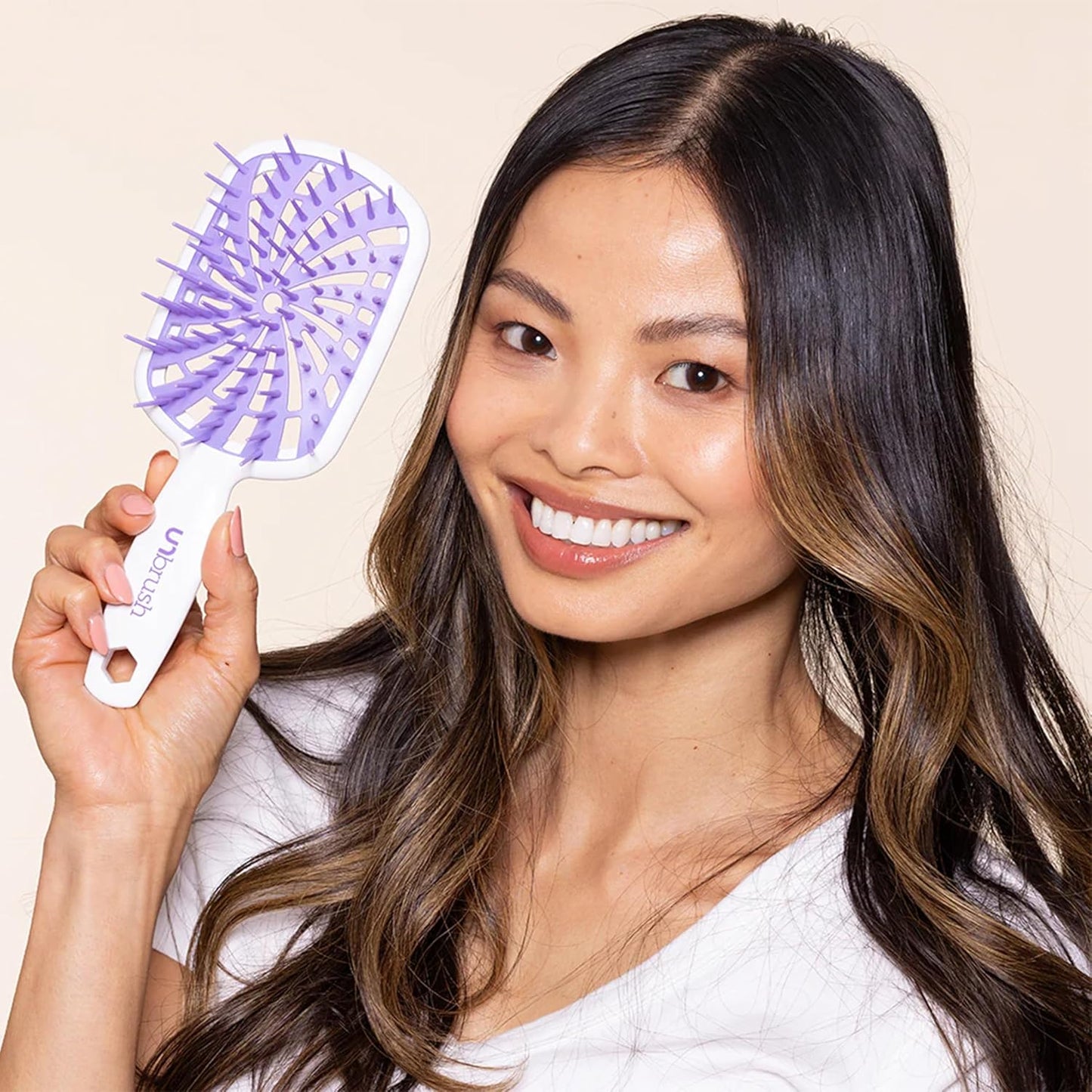 FHI Heat Curly Hair Brush - Gentle Detangling for Wet or Dry Fragile Hair | 84 UltraFlex Bristles, Vented Design