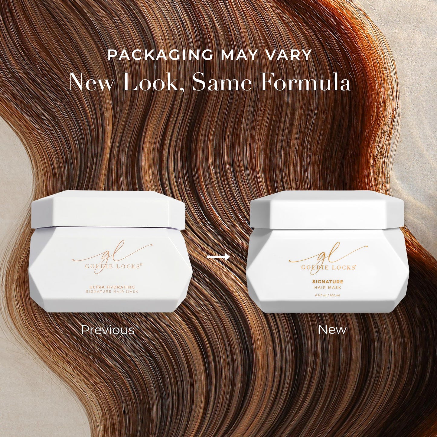 Goldie Locks Ultra Hydrating Hair Mask - Frizz Control and Deep Moisture Treatment - Adds Shine and Smoothness - Safe for Extensions & Color-Treated Hair - Protein-Free - 6.8 fl oz(Packaging May Vary)