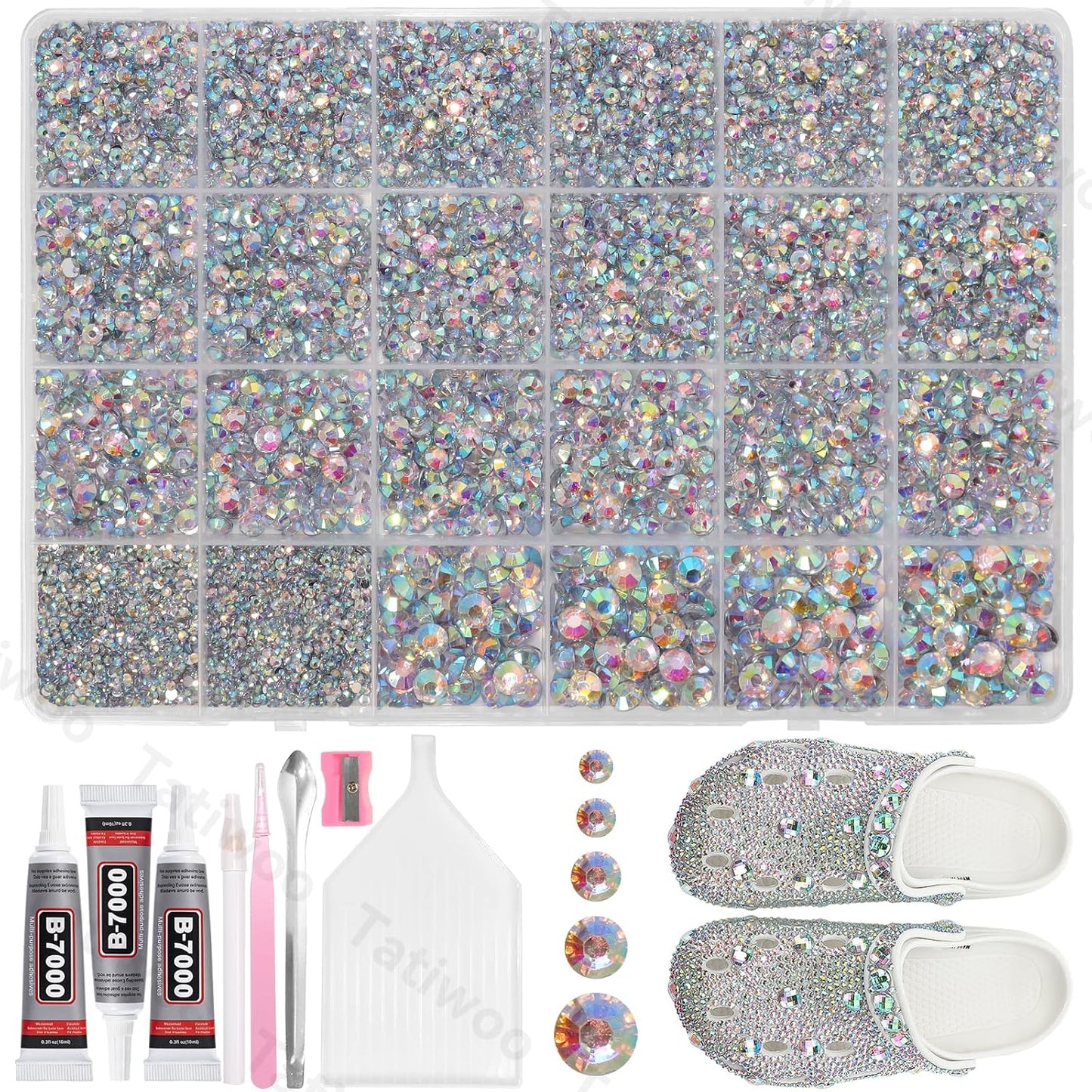 Light Pink Flatback Jelly Resin Rhinestones - 20000 Pcs Mix Sizes 2-6mm for Crafting & DIY Makeup Tumblers