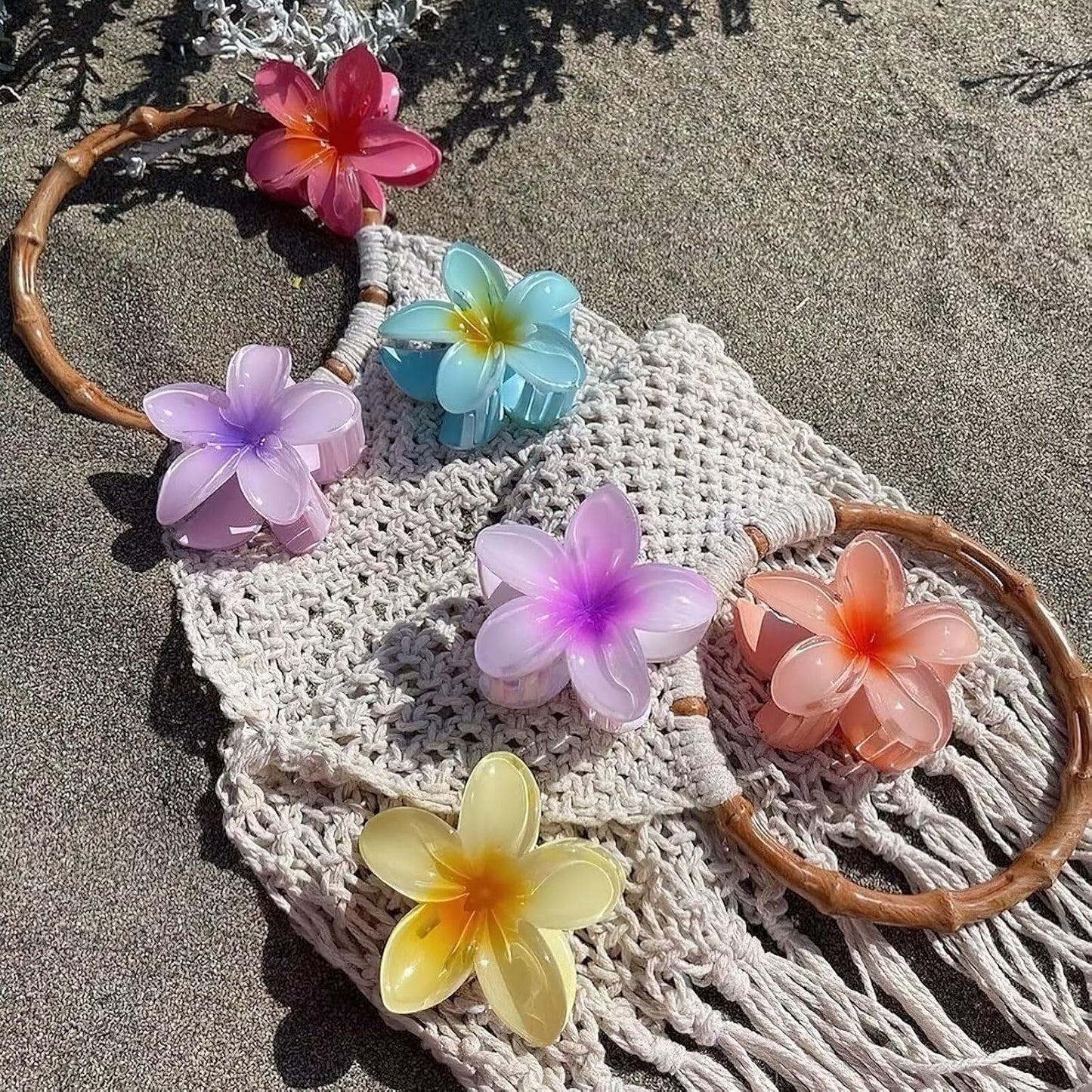 Large Claw Clips for Thick Hair - Strong Hold Non-Slip Hawaiian Flower Design | Perfect for All Hair Types