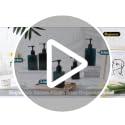 Segbeauty 4pcs Black Small Lotion Dispenser Set - 200ml Refillable Shampoo Pump Bottles with Waterproof Labels