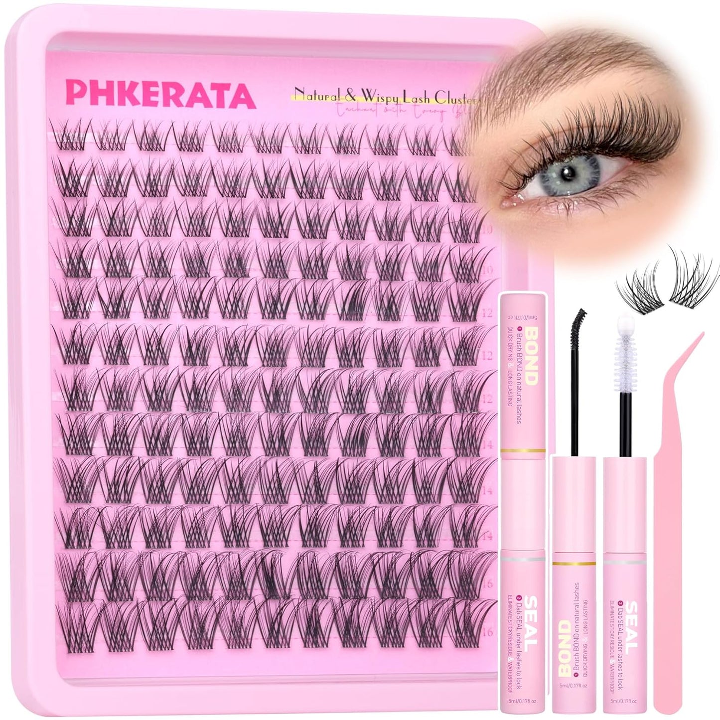 Brown Lash Clusters - Wispy C Curvature Eyelash Extensions | 110 Pcs DIY Individual Lashes, 10-16 mm