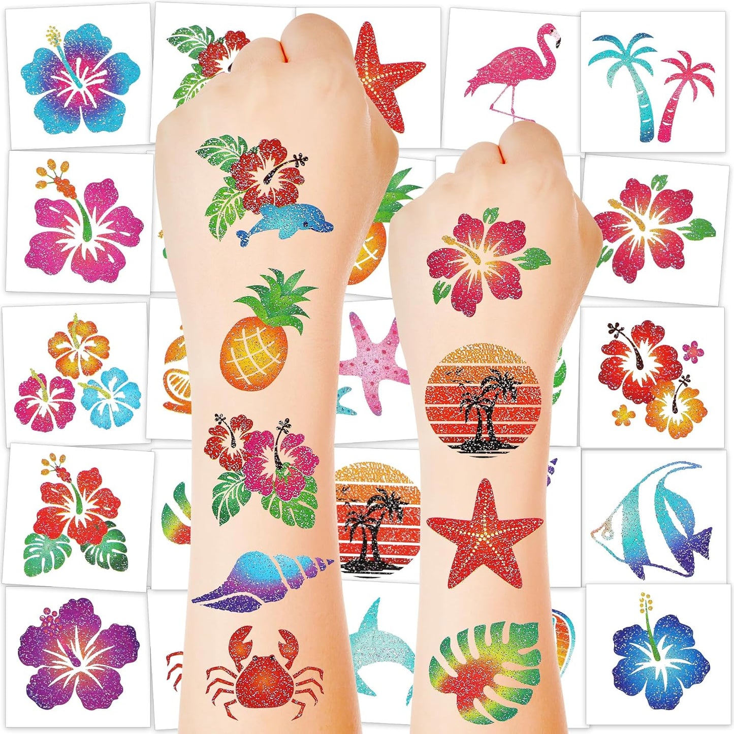 Fourth of July Tattoos for Kids - 106 PCS Patriotic Temporary Stickers | American Flag Red, White & Blue Decor