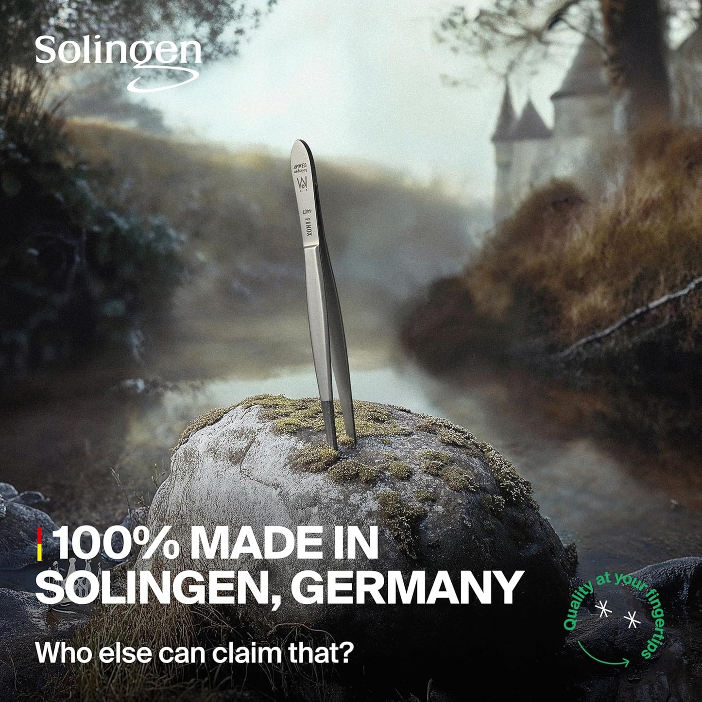 Pointed Tweezers - Premium German Quality in Leather Case | Made in Solingen, Germany