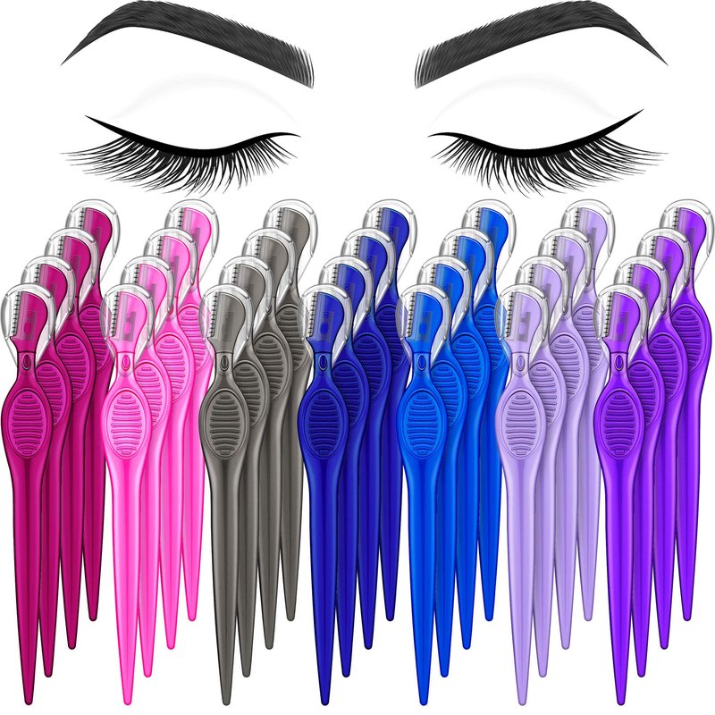 Mudder 28 Pcs Eyebrow Razor Knife Shaver Trimmer Shaver Multipurpose Exfoliating Tool Facial Hair Removal for Women Valentine Gift Giving