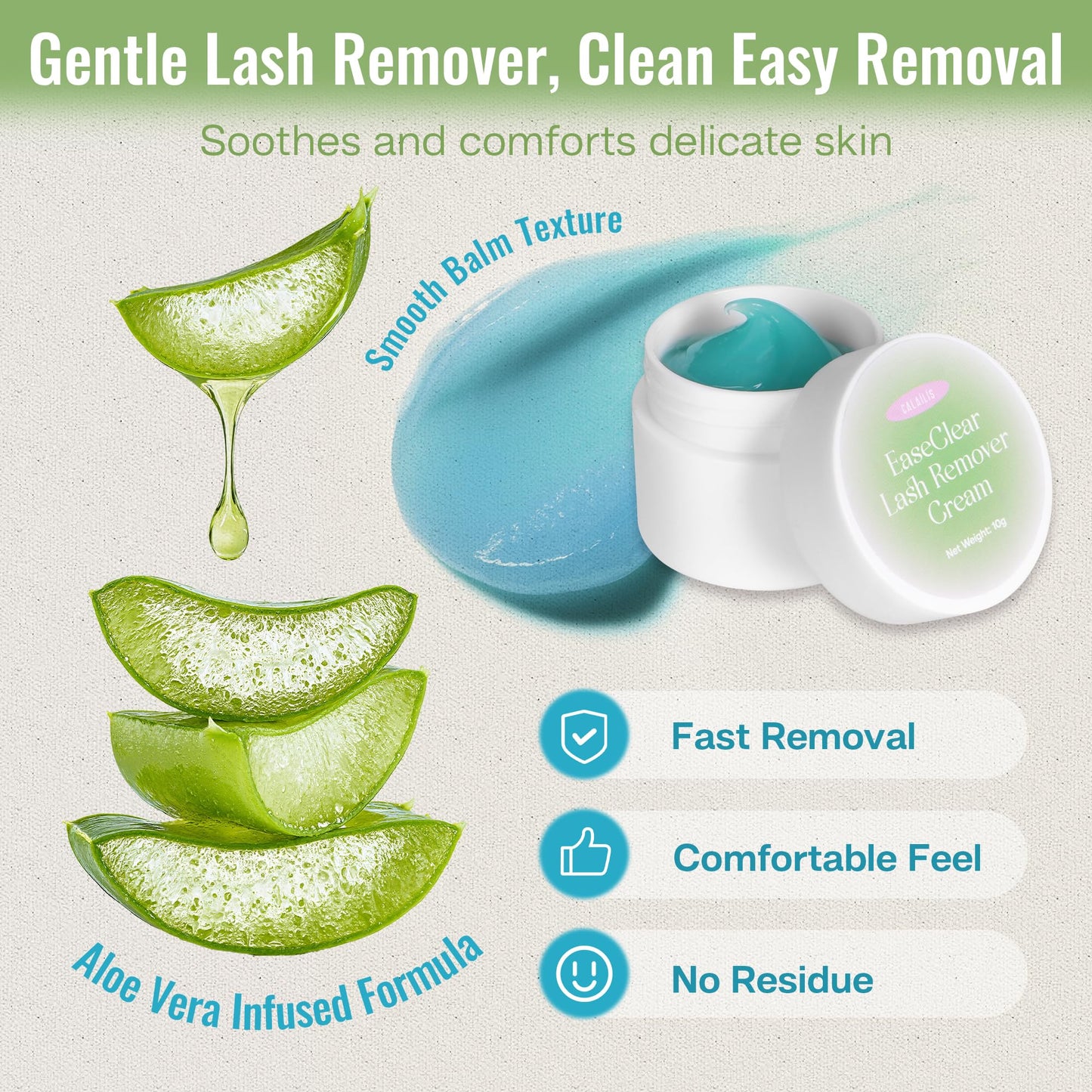 CALAILIS Lash Cluster Glue & Lash Remover Kit, Extra Strong Hold Long Lasting 4+ Weeks Cluster Eyelash Glue, Low Irritation Gentle Aloe Eyelash Remover Cream for Professional Use