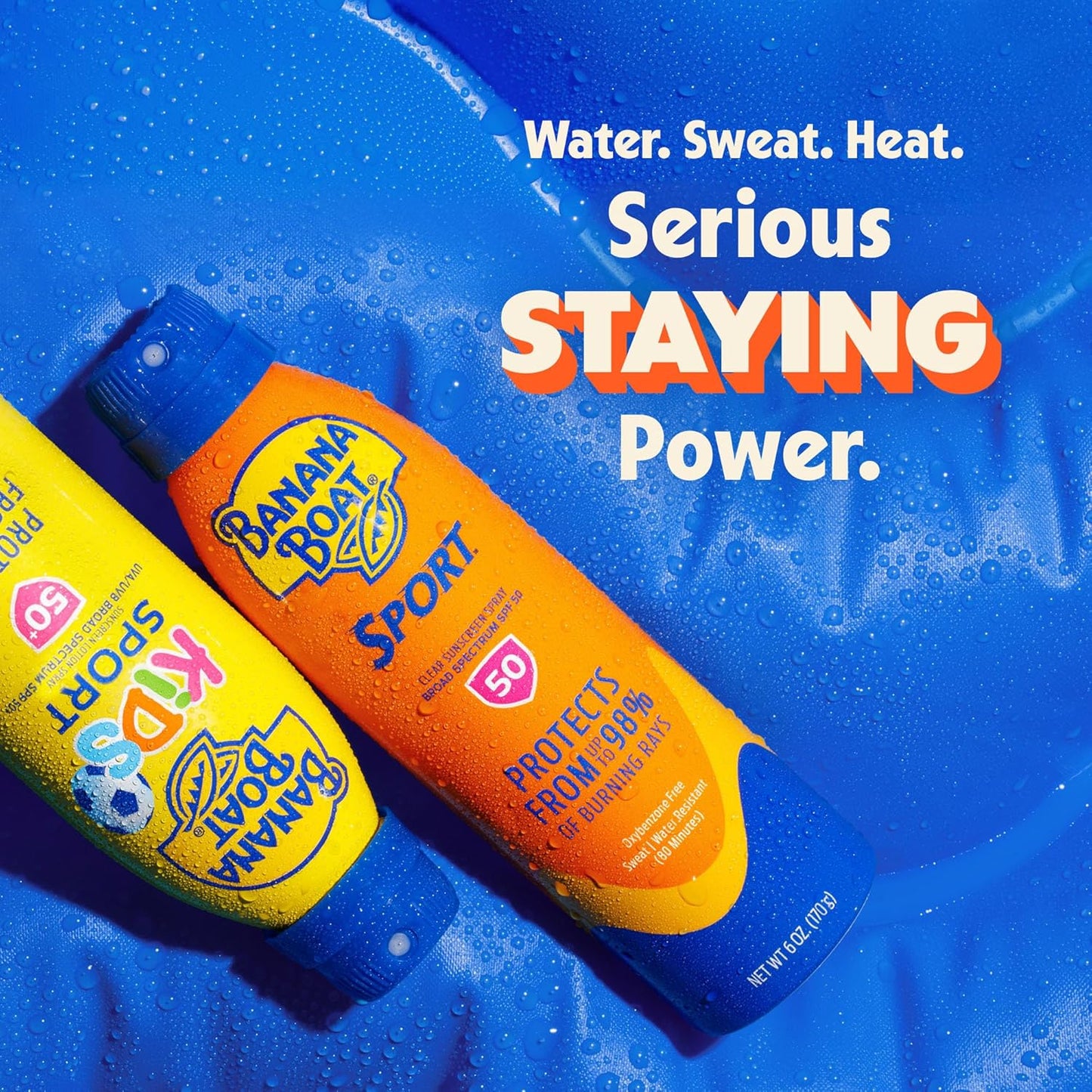 Banana Boat Sport Ultra SPF 50 Sunscreen Spray - Water Resistant, Oxybenzone Free | 6oz Twin Pack