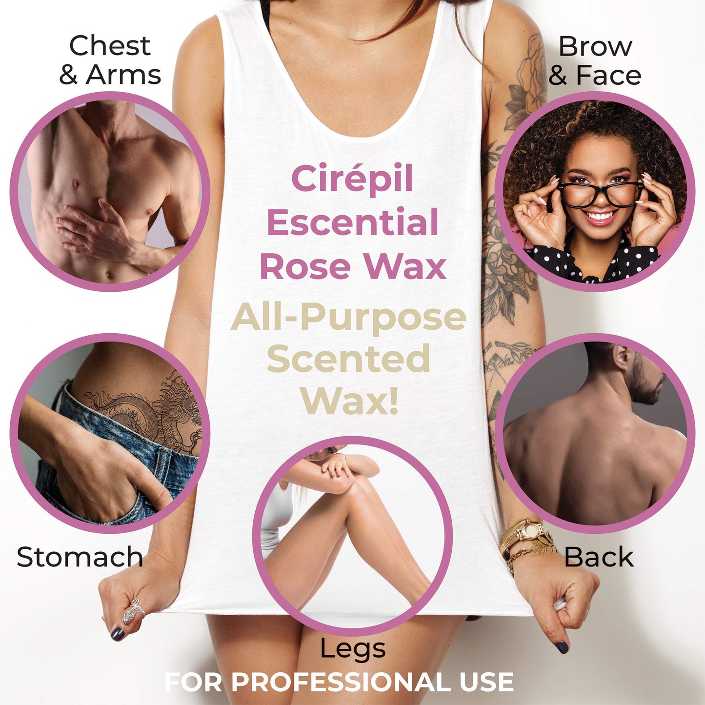 Cirepil - Escential Rose - Light Rose Scent - All-Purpose, Creamy Texture - Perfect for Bikini Waxing