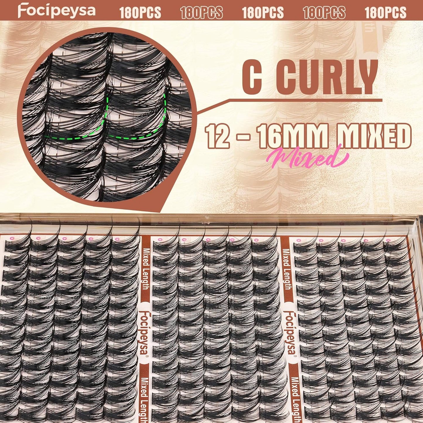 Wispy Lash Clusters - 12-16mm Natural Look Eyelash Extensions for DIY Home Use | Salon Effect Individual Lashes
