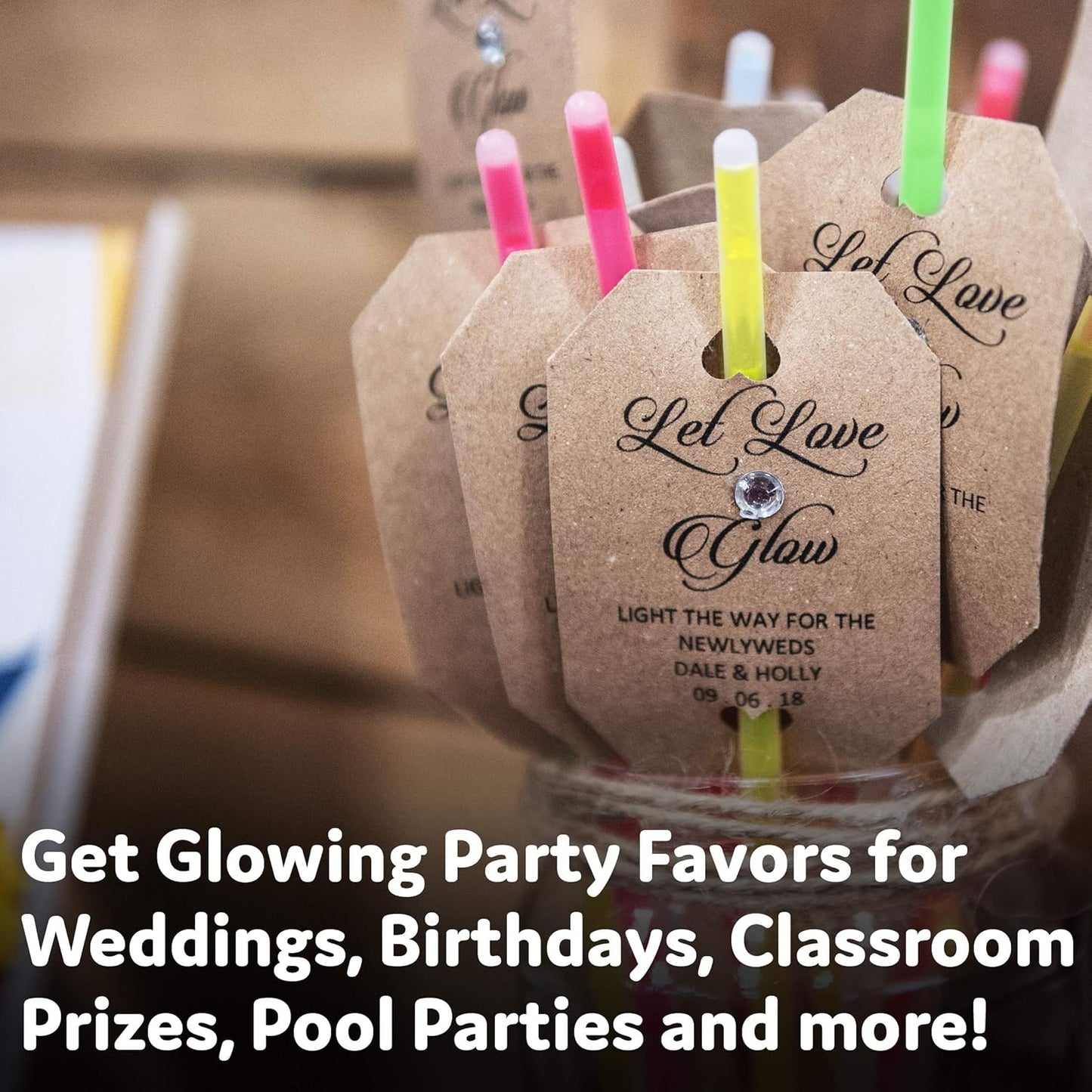 Glow Sticks Party Supplies - 100pk 8-Inch Glow in the Dark Light Up Sticks | Neon Party Favors & Decorations