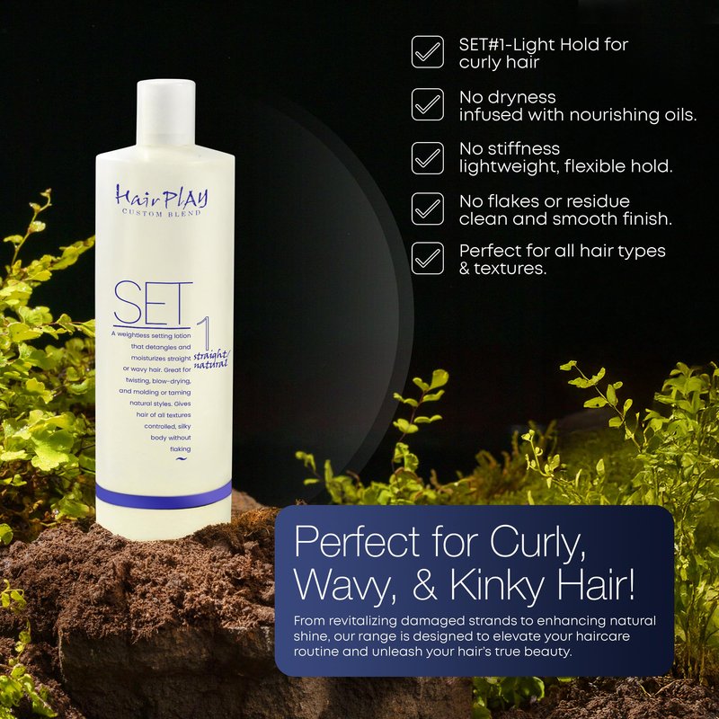 Hair Play Set #1 Hair Foam Mousse - Light Hold Styling Foam for Frizz Control - Volume Mousse for Fine Hair & Natural Straight Hair- Lightweight & Non-Greasy - Refill Hair Mousse Bottle - 16 Fl Oz