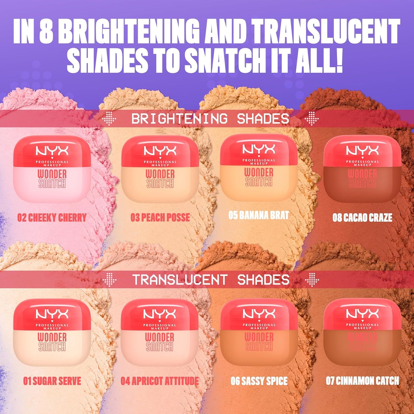 NYX Wonder Snatch Setting Powder - Lifting Loose Powder for 16HR Wear | Sugar Serve (Translucent Light)
