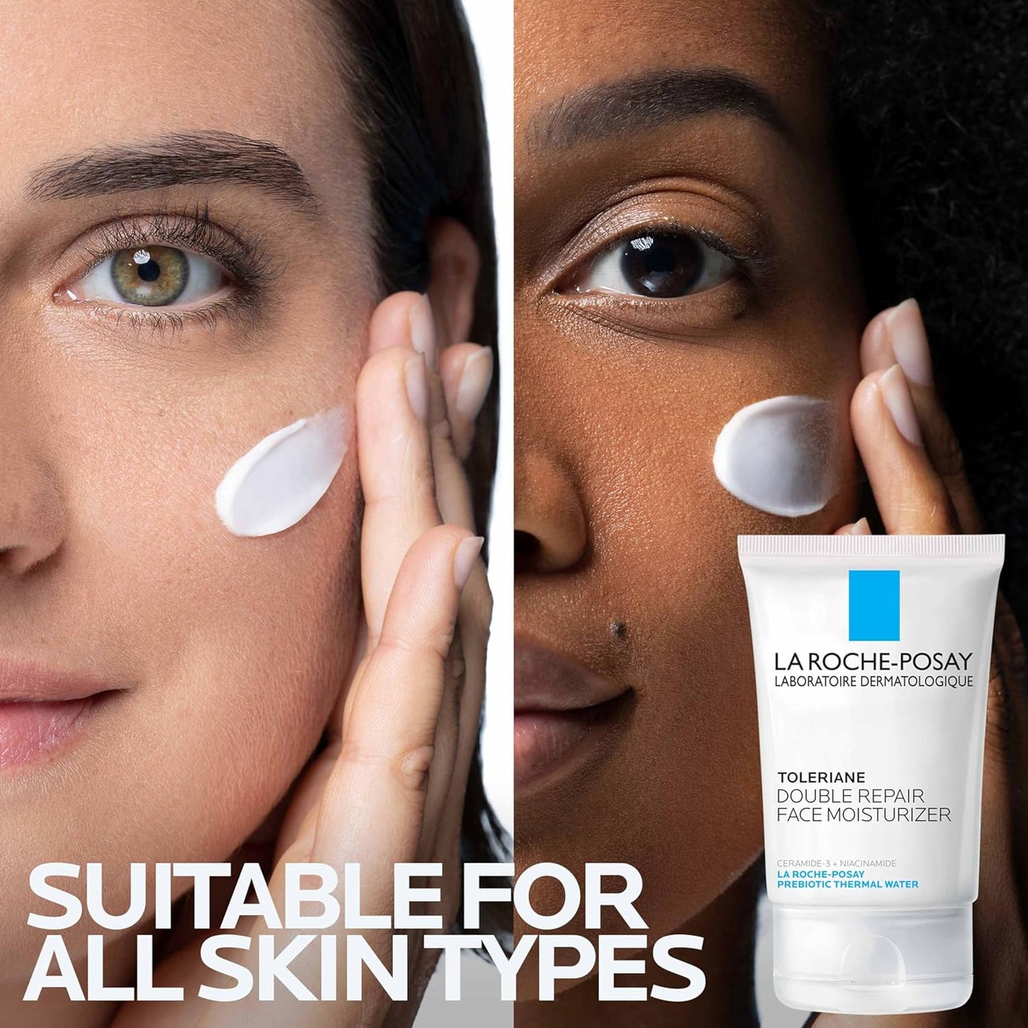 La Roche-Posay Toleriane Double Repair Face Moisturizer - Daily Cream with Ceramide & Niacinamide for All Skin Types | Fragrance-Free, Long-Lasting Hydration