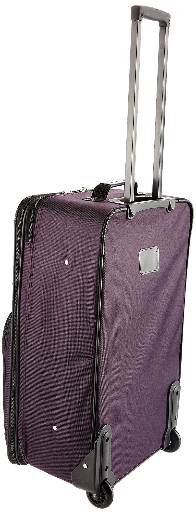 Rockland Fashion Softside 4 Piece Luggage Set, Expandable, (14" Tote/19"/24"/28"), Purple