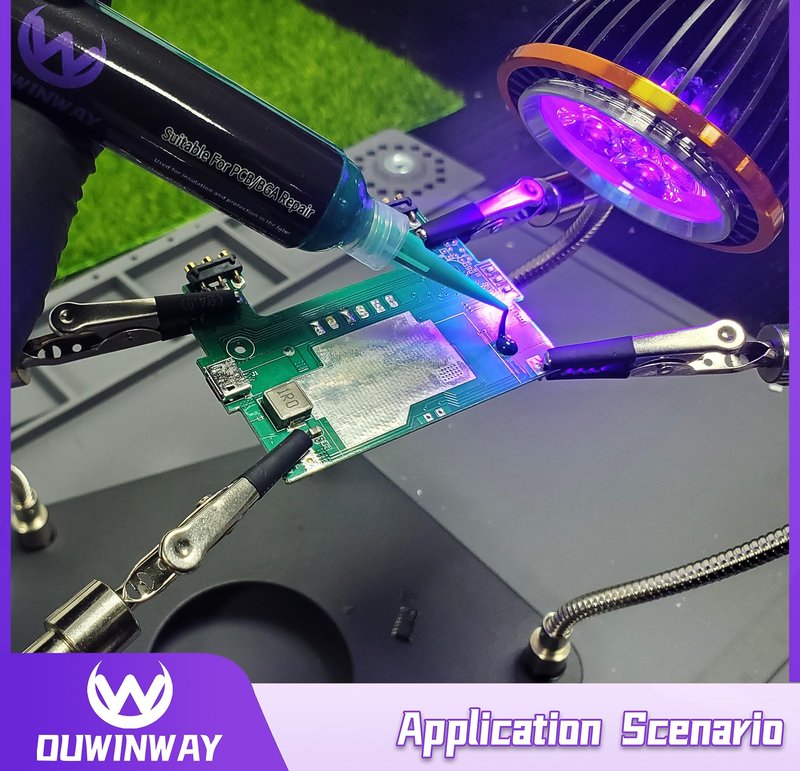 Ouwinway 1-pack UV Curing Green Solder Mask, UV Curing Solder Mask Ink,UV Solder Mask Ink, BGA PCB Solder Resist Ink with Arcing Prevention, Prevent Corrosive Arcing