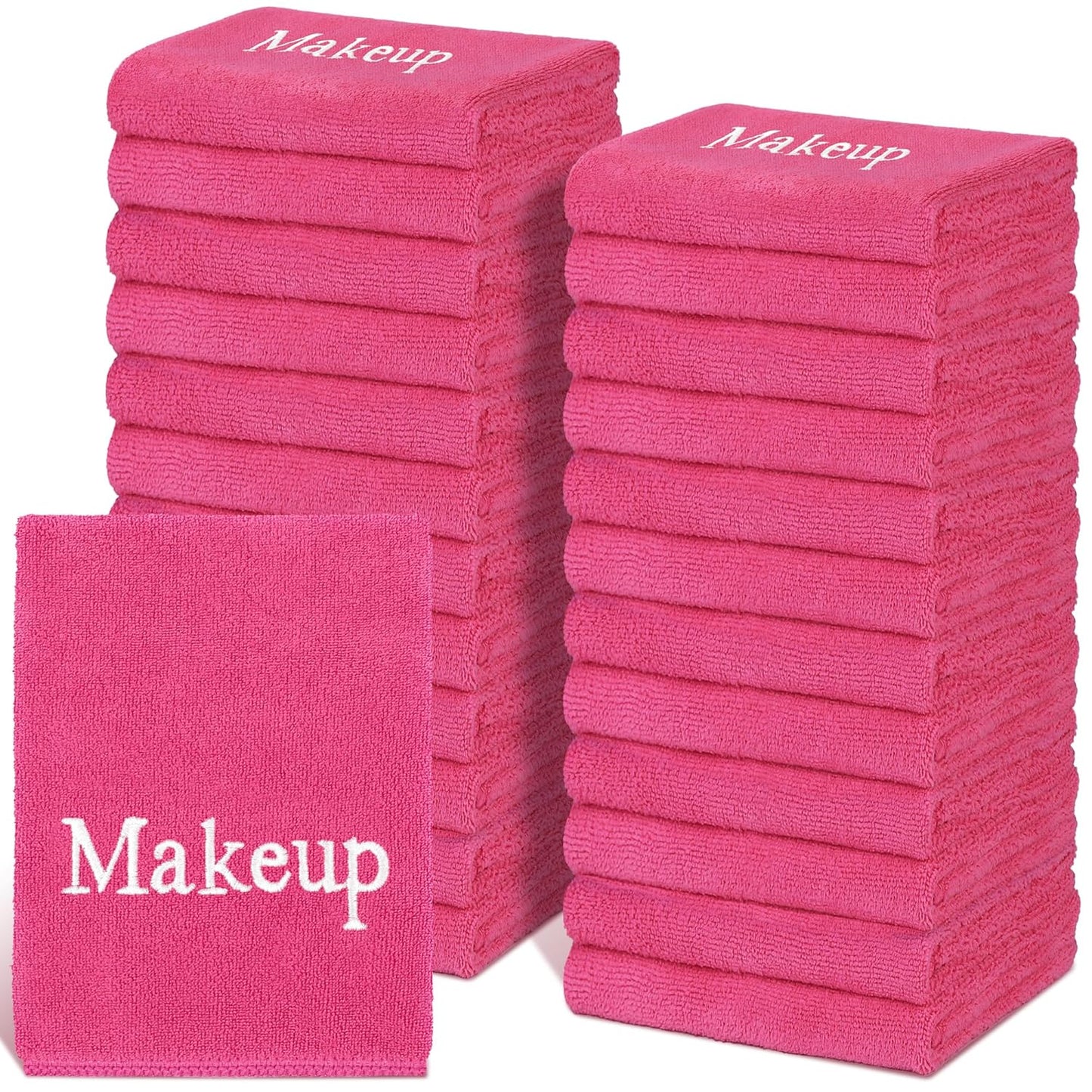 TURSTIN Makeup Remover Towels - 24 Pack Microfiber Facial Cloths | 13x13 Inch, Black, Reusable