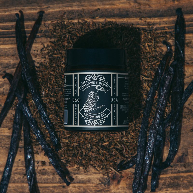 Outlaws and Gents Grooming Co. Beard and Body Butter - Tobacco Vanilla Scented All-Natural Moisturizer for Men - Deeply Moisturizes Beard, Face, and Body
