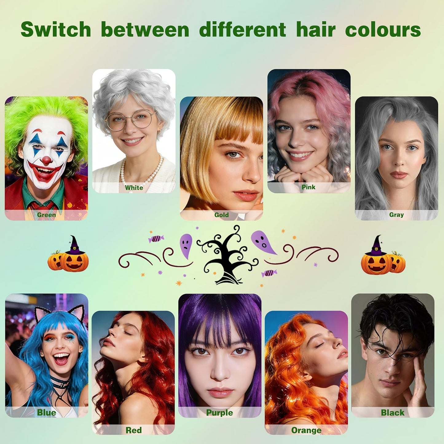 Temporary Hair Color Spray - Green Instant Dye for Men & Women | Washable, Quick Styling for Parties & Cosplay, 150ml