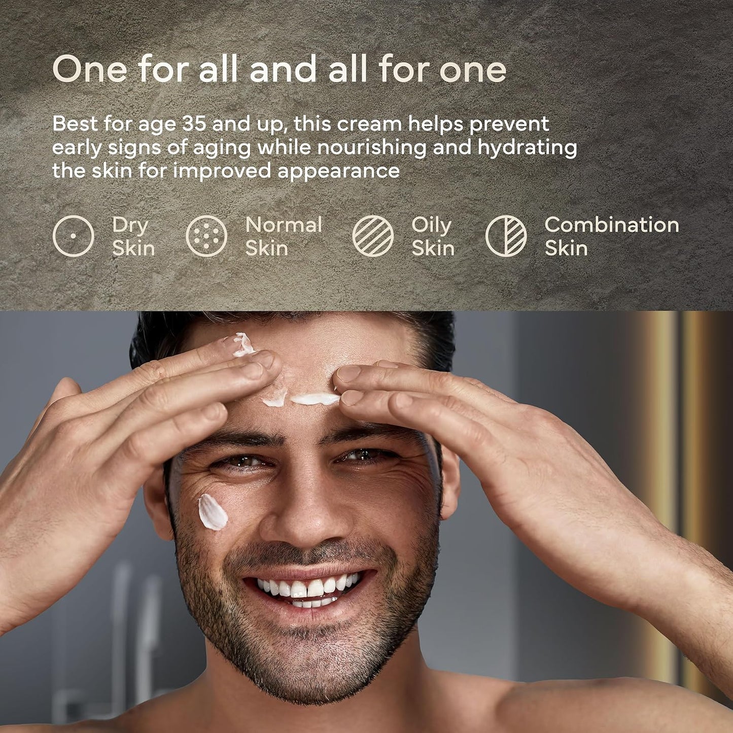 Men's All-in-One Face Moisturizer & Aftershave - Anti-Aging Niacinamide Cream for Sensitive Skin | 4.4 Fl Oz / 125 ml