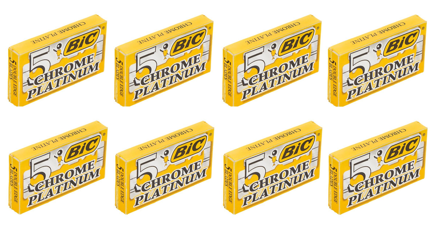 40 Bic Chrome Platinum Double Edge Razor Blades
