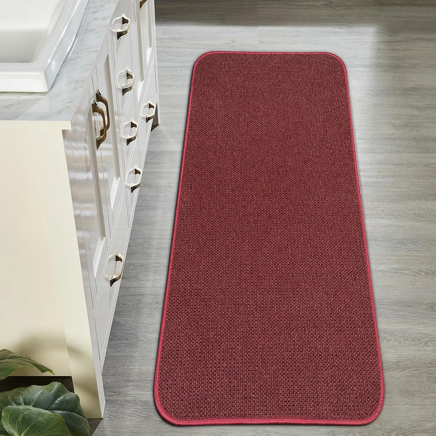 Ultra Thin Bath Mat - Non-Slip Rubber Bathroom Rug, Quick Dry & Absorbent | Grey, 1'5"x2'3" (17x27 Inch)