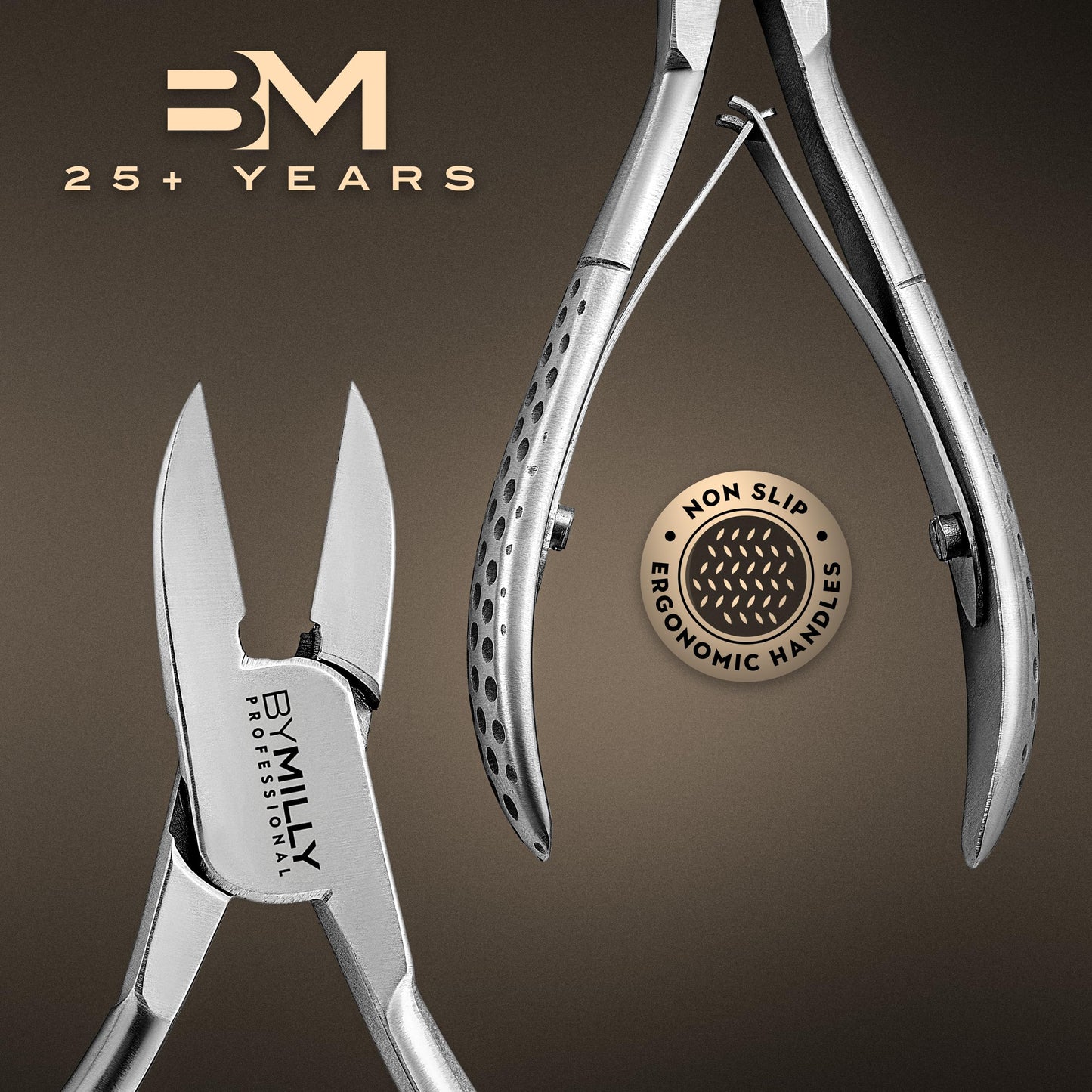 By MILLY Straight Blade Toenail Clippers for Thick Toenails, Professional Nail Clipper for Hard and Ingrown Toenails (Matte Silver)