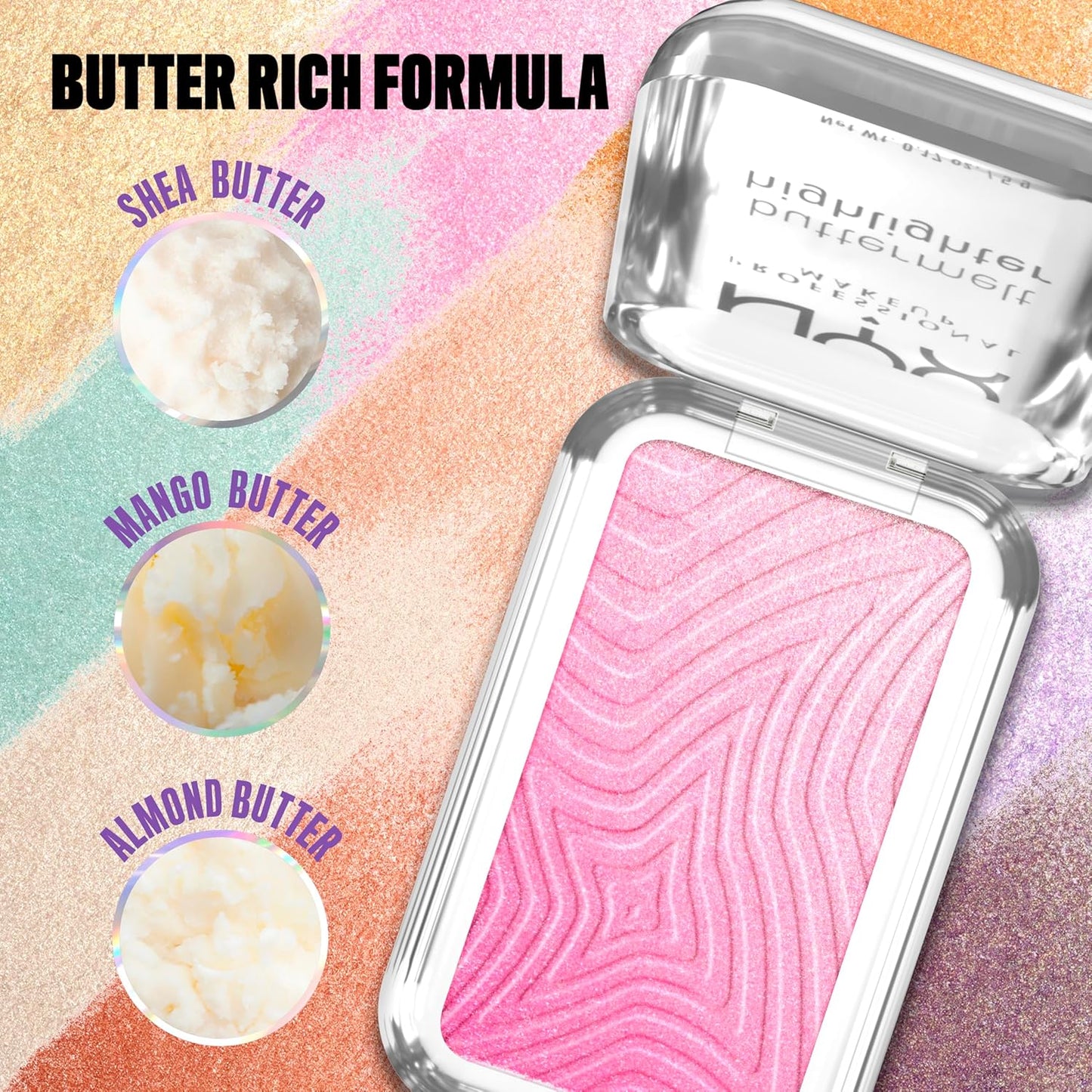 NYX Buttermelt Highlighter - Long-Lasting Powder Highlighter for High Impact Glow | Frosty Pink 15U
