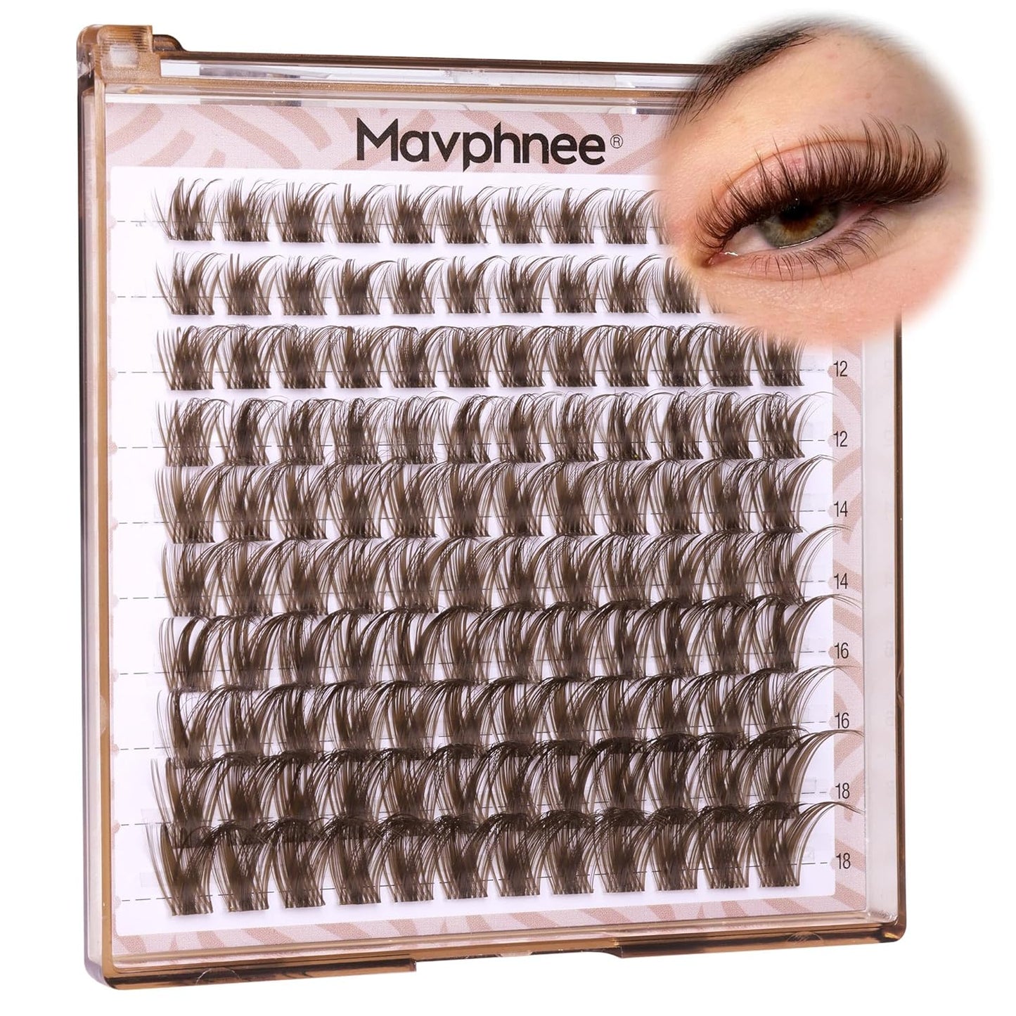 Natural Wispy Eyelash Extensions - Spider Lash Clusters 8-16MM | CC Curl, Flexible Clear Band for Effortless Application