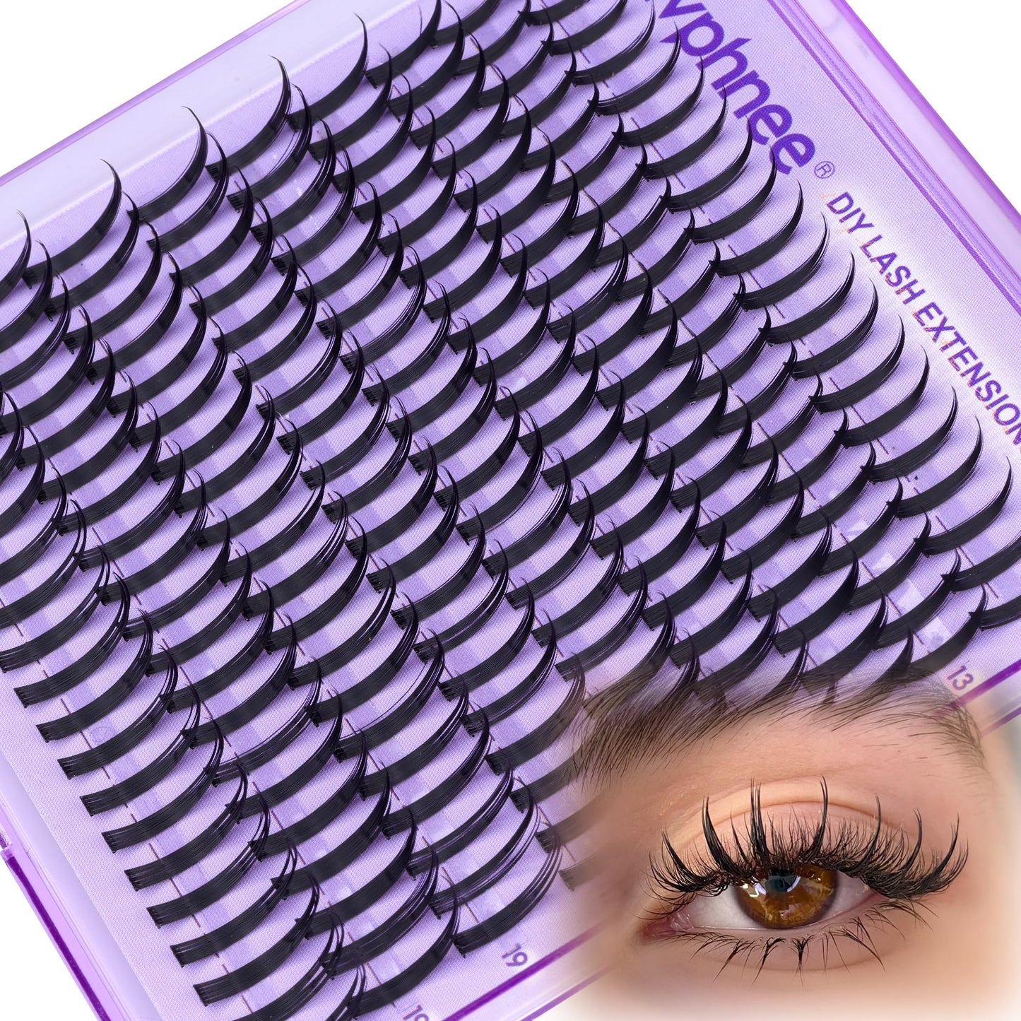Mavphnee Lash Spikes Manga Lashes Extensions Anime Lash Clusters Spiky Eyelash Individuals 13-21MM Long Cluster Eyelash Extensions D-Curly Fairy Individual Cluster Lashes Pack 180Pcs
