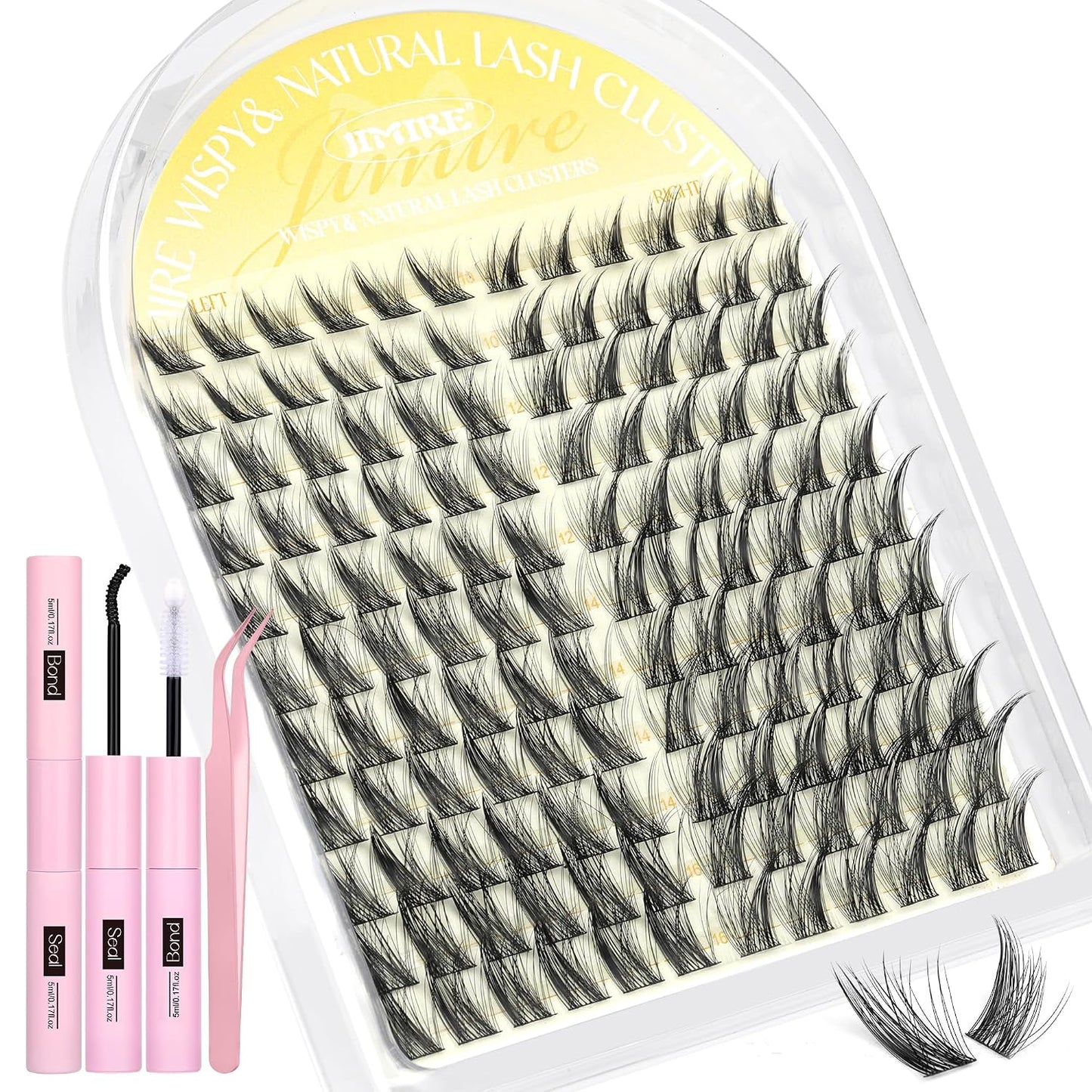 Manga Eyelash Clusters - Natural C Curly 10-14MM Wispy Individual Lashes | 110Pcs DIY Extensions