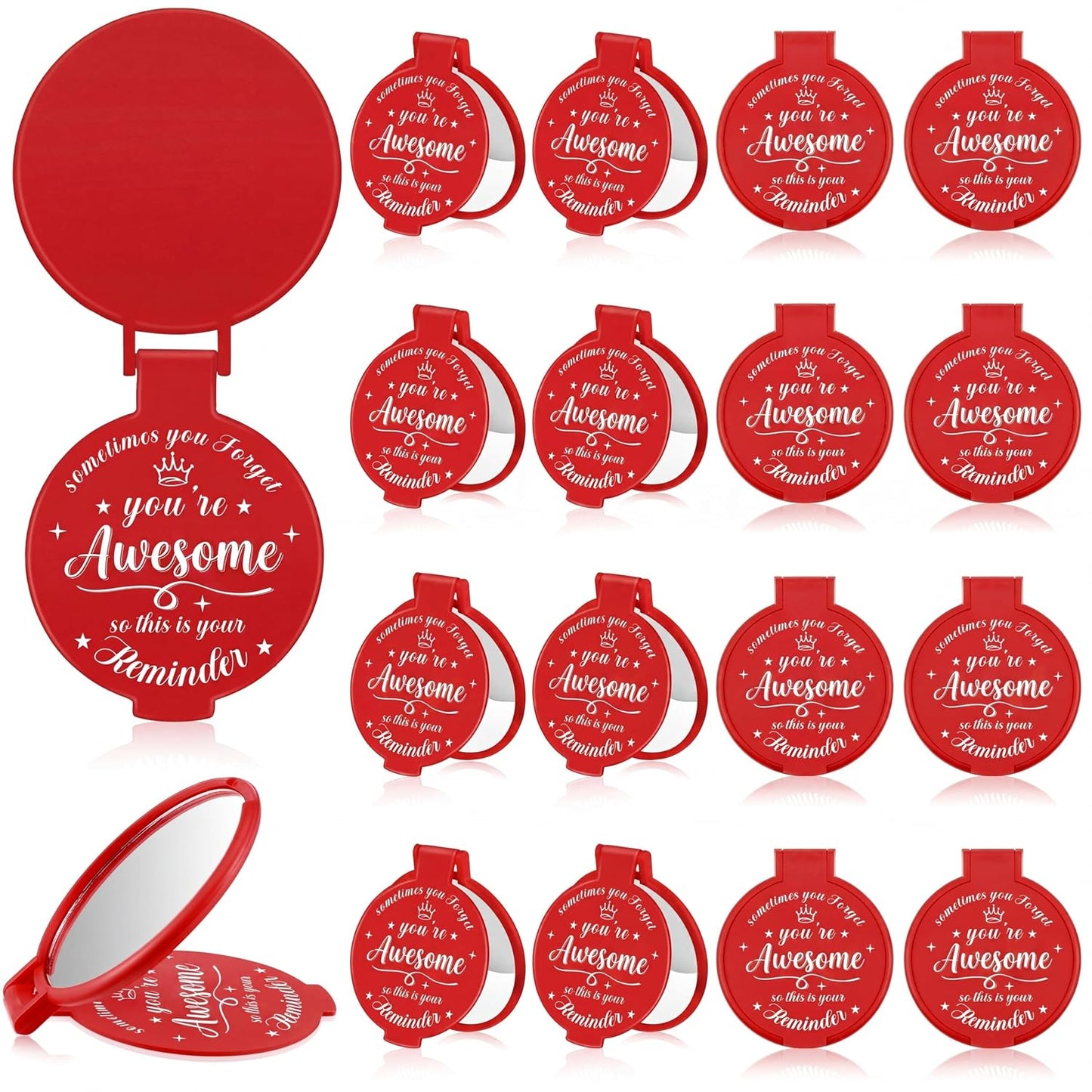 Inspirational Compact Mirror Set - 36 Pcs 2.76 Inch Mini Mirrors | Perfect Galentine's Day Gifts for Women