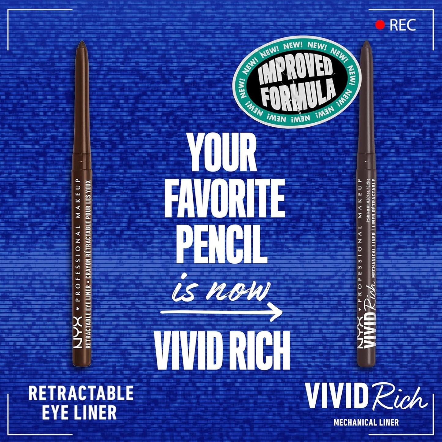 NYX Vivid Rich Mechanical Eye Pencil - Creamy Retractable Eyeliner in Smokin Topaz | Brown Color