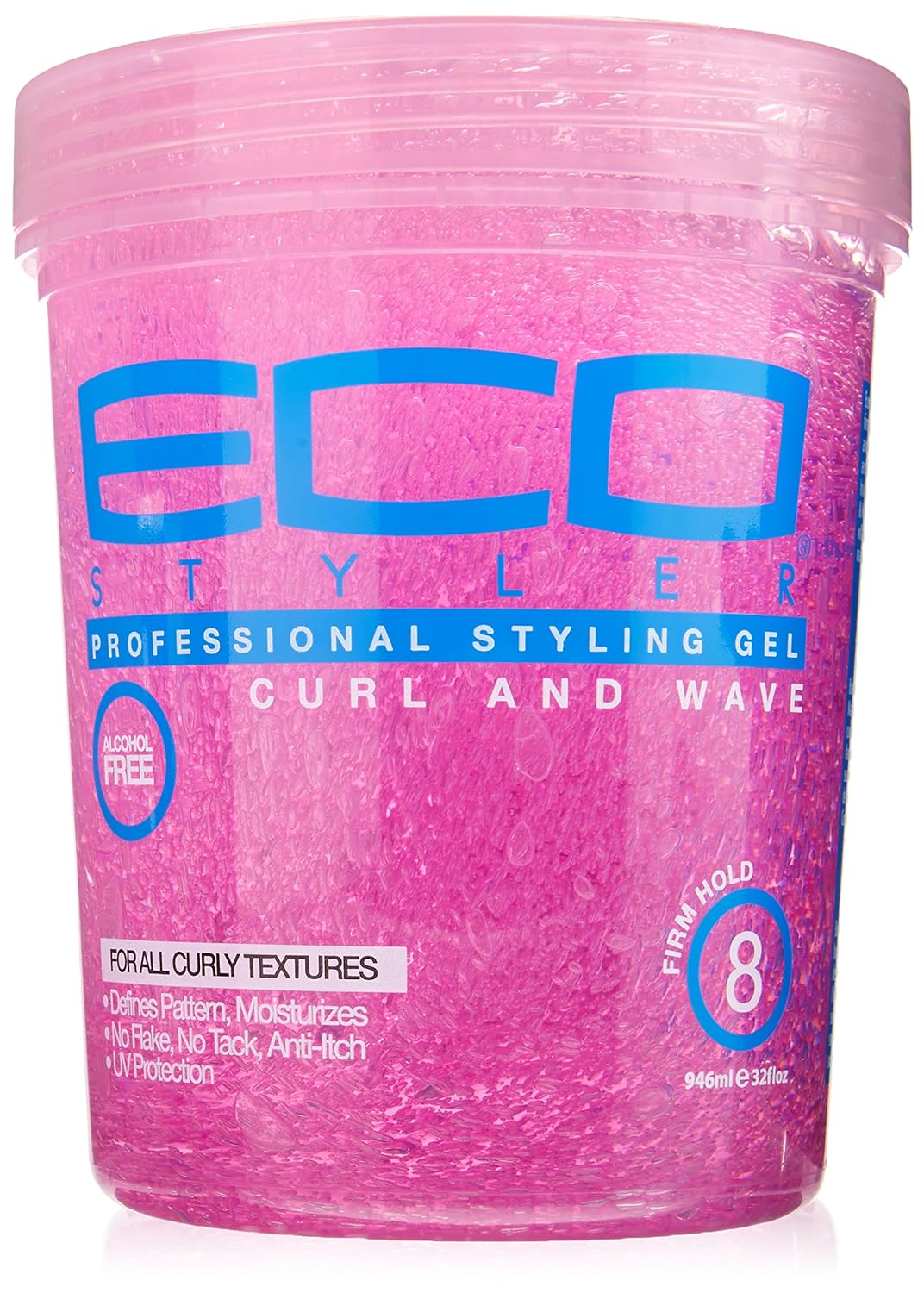 Eco Style Hair Gel - Curl & Wave | Anti-Itch, Alcohol-Free Formula - 8 Oz for Wavy Hair