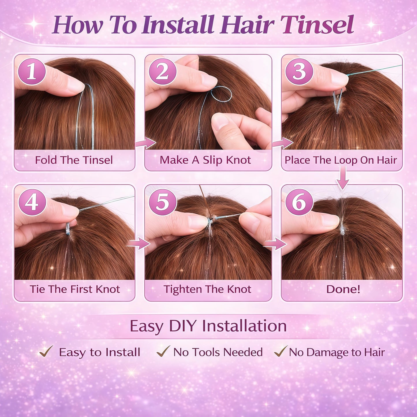 Hair Tinsel Kit with Tools 12 Colors 8000 Strands Fairy Hair Tinsel Heat Resistant Sparkling Shiny Tinsel Hair Extensions 48 Inch Colorful Hair Tinsel strands Kit (12 Colors 3000strands, 16Colors)