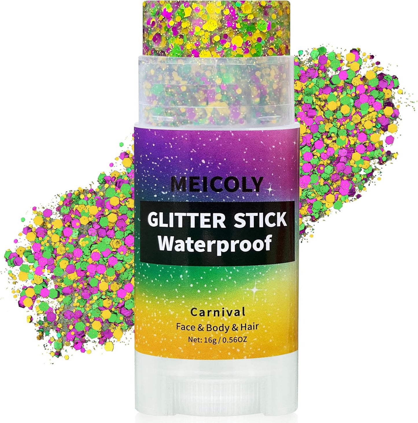 4th of July Hair Glitter Stick - Red, White & Blue Face Glitter for Patriotic Makeup | Independence Day Accessories